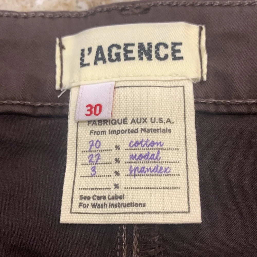 NWOT L’AGENCE Brown Margot Skinny High Rise Denim Jeans Cotton Blend Size 30 - Picture 5 of 6